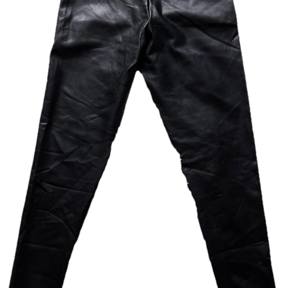 Joie Faux Leather Leggings Black Pull On Stretch Skinny Moto Edgy Biker Medium - Picture 7 of 11